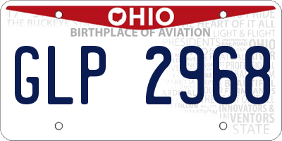 OH license plate GLP2968