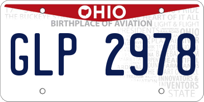 OH license plate GLP2978