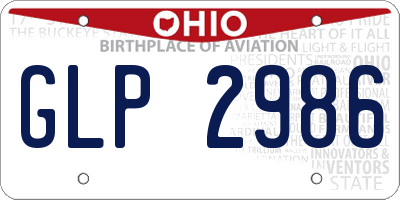 OH license plate GLP2986
