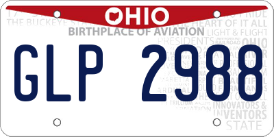 OH license plate GLP2988