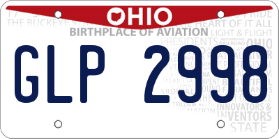 OH license plate GLP2998
