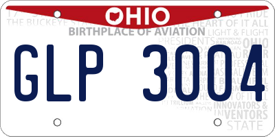 OH license plate GLP3004