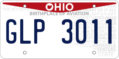 OH license plate GLP3011