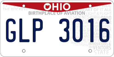 OH license plate GLP3016