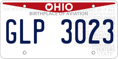 OH license plate GLP3023
