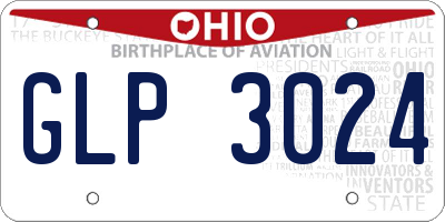OH license plate GLP3024