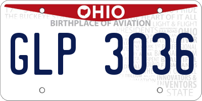 OH license plate GLP3036