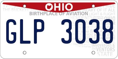 OH license plate GLP3038