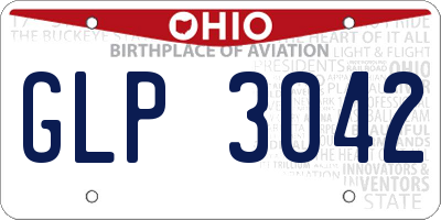 OH license plate GLP3042