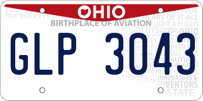 OH license plate GLP3043