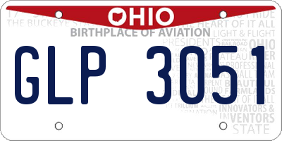 OH license plate GLP3051