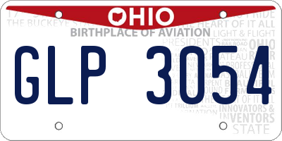 OH license plate GLP3054