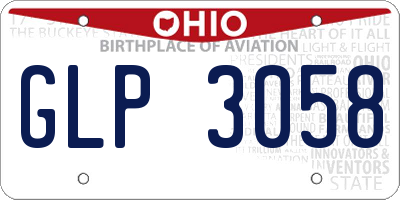 OH license plate GLP3058
