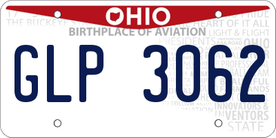 OH license plate GLP3062
