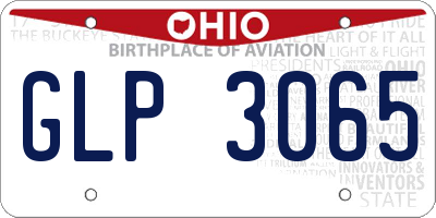 OH license plate GLP3065