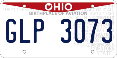 OH license plate GLP3073