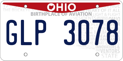 OH license plate GLP3078