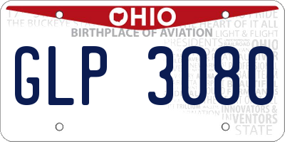 OH license plate GLP3080