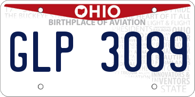 OH license plate GLP3089