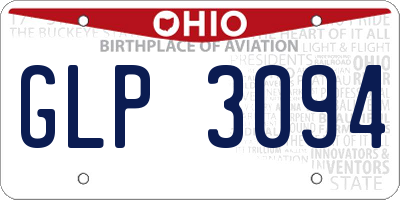 OH license plate GLP3094