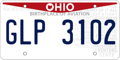 OH license plate GLP3102