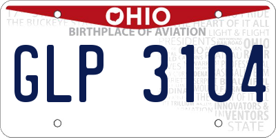 OH license plate GLP3104