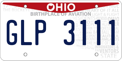 OH license plate GLP3111