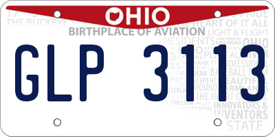 OH license plate GLP3113