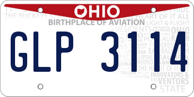 OH license plate GLP3114