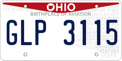 OH license plate GLP3115