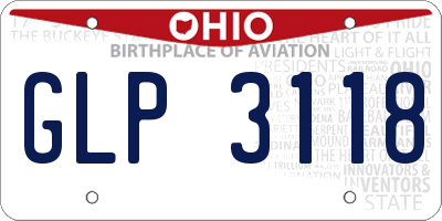 OH license plate GLP3118
