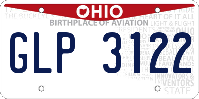 OH license plate GLP3122
