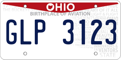 OH license plate GLP3123