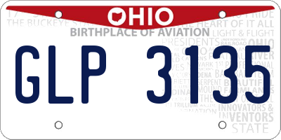 OH license plate GLP3135