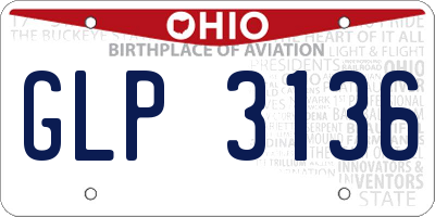 OH license plate GLP3136