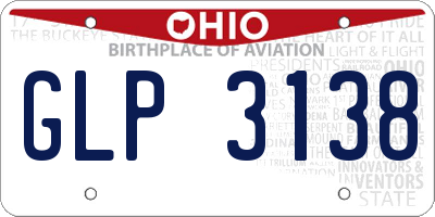 OH license plate GLP3138