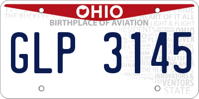 OH license plate GLP3145