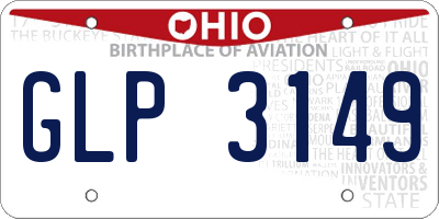 OH license plate GLP3149