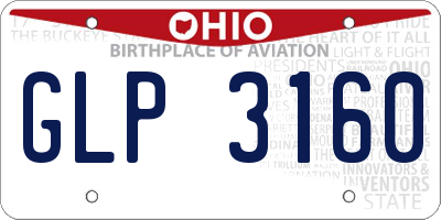 OH license plate GLP3160