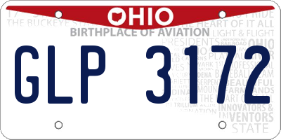 OH license plate GLP3172