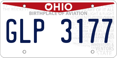 OH license plate GLP3177