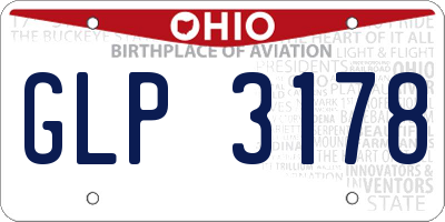 OH license plate GLP3178