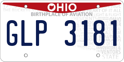 OH license plate GLP3181