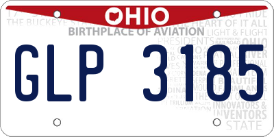 OH license plate GLP3185