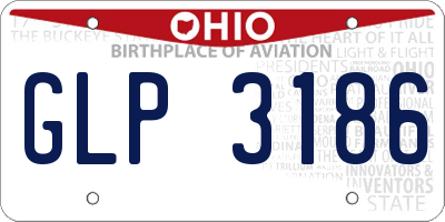 OH license plate GLP3186