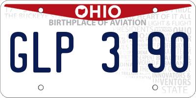 OH license plate GLP3190
