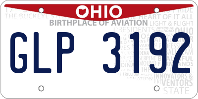 OH license plate GLP3192