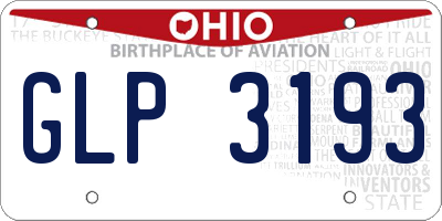 OH license plate GLP3193