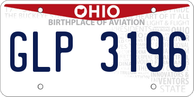 OH license plate GLP3196
