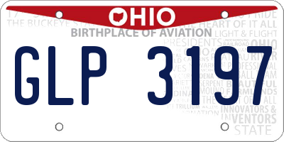 OH license plate GLP3197